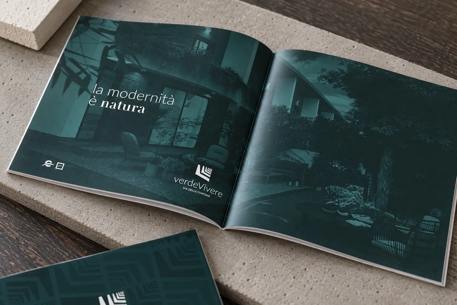 Booklet Verde Vivere aperto sul messaggio la modernità è natura